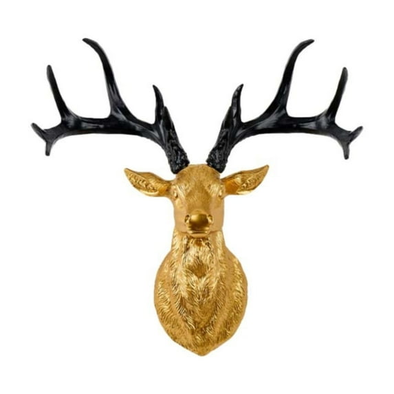 3D Stag Head Wall Sculpture, Modern Deer Head Artwork For Home, Gallery & Studio Decor - Realistic Animal Head Statue Mount Alternative