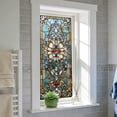 thumbnail image 1 of 3D Stained Glass Window Film, Geometric Decorative Window Privacy Film for Bathroom,Front Door,Home, Sun Blocking Heat Control,Static Cling, 17.7"x39.4", 1 of 5