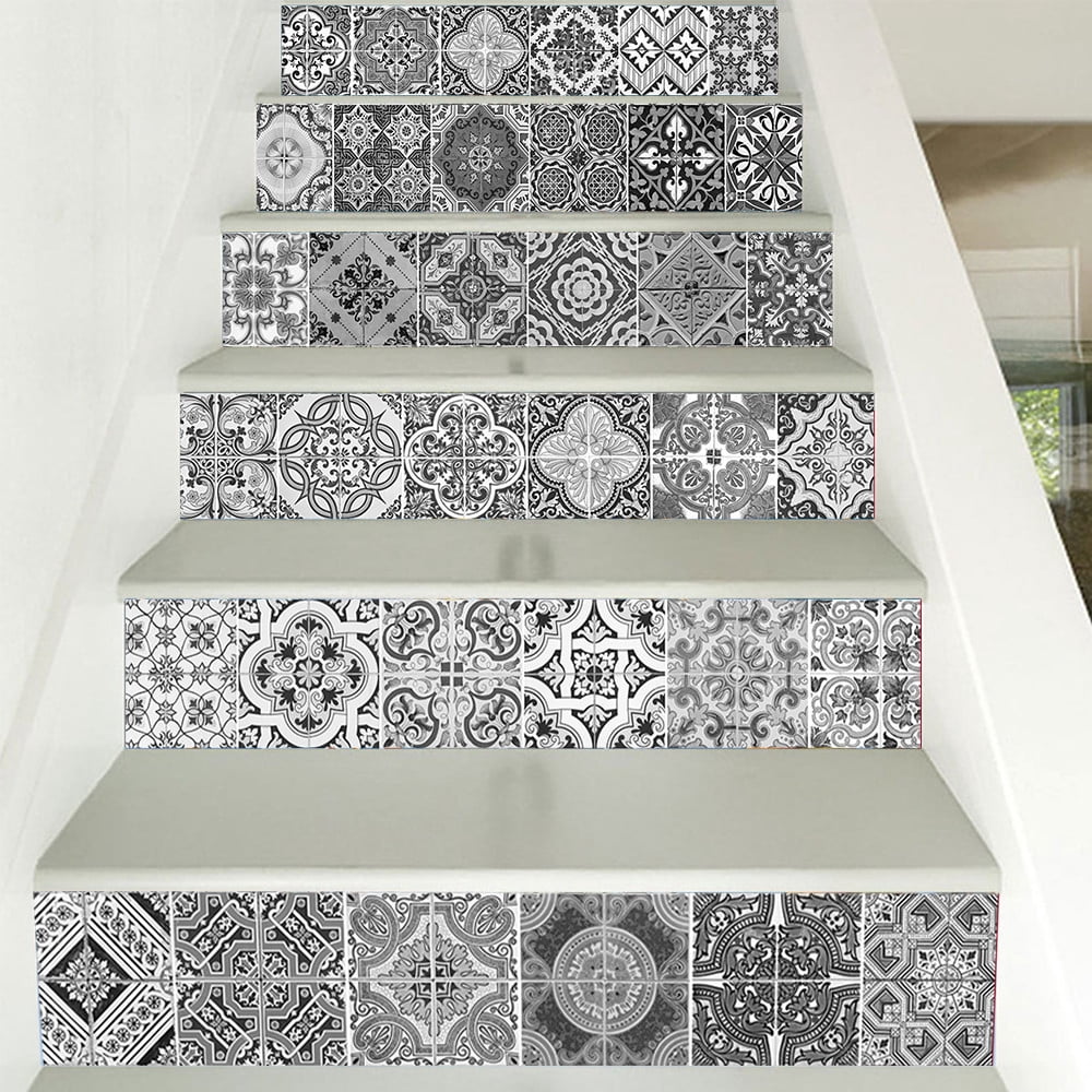 3D Stair Stickers Decals Brick Staircase Decals Removable Tile Stair Risers Decals Decor Peel and Stick Bakeplash Decals for Stair 39.3Inch x 7.08Inch