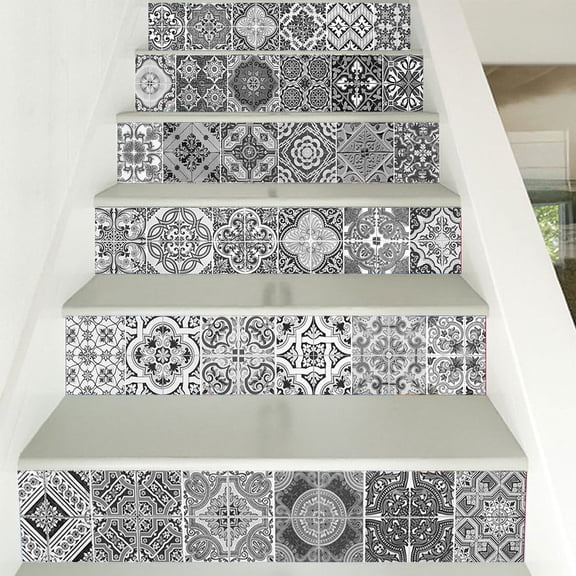 3D Stair Stickers Decals Brick Staircase Decals Removable Tile Stair Risers Decals Decor Peel and Stick Bakeplash Decals for Stair 39.3Inch x 7.08Inch