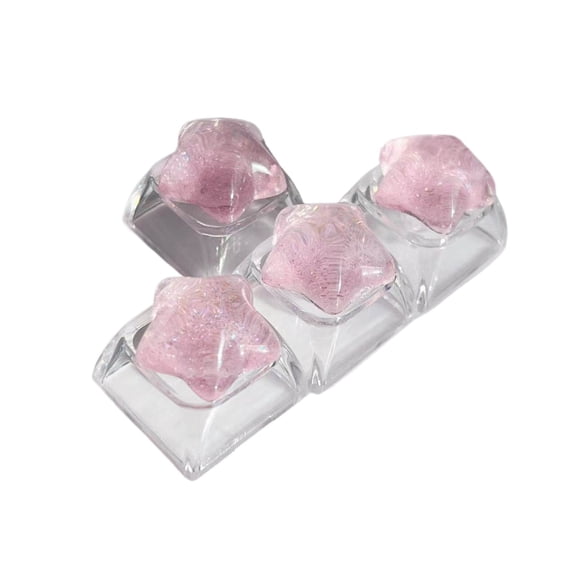 3D Star Glitter Resin Arrow Keycaps, Shine-Through Directional Key Set for Mechanical Keyboard, Cute Translucent Cherry Profile