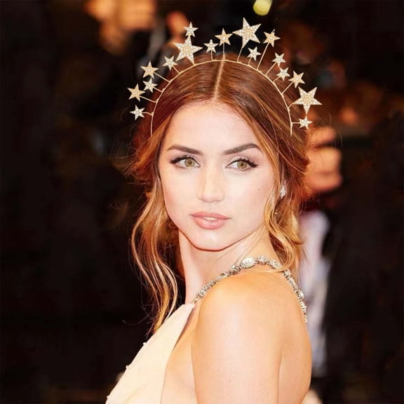 3D Star Pearl Headband Alloy Five Pointed Star Hair Accessory for Birthday Party Headband Knot