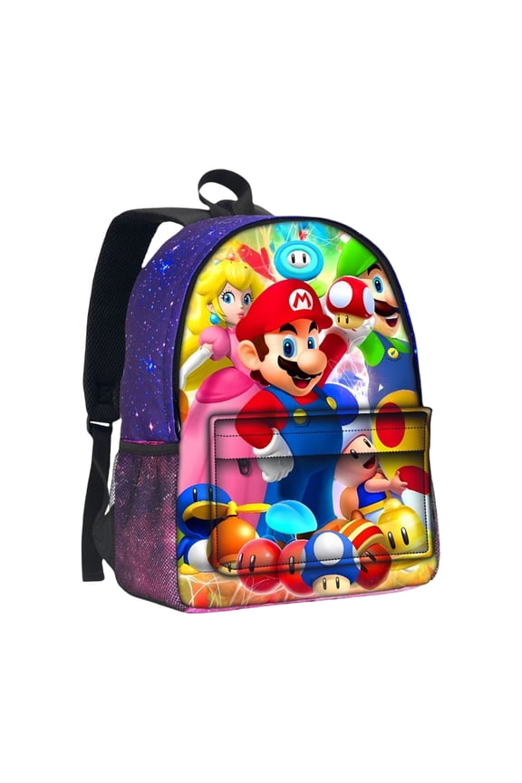 3D Starry Sky Backpack - Classic Pixel Game & Space Themed Bookbag, Large Capacity 3D Graphic Daypack for School, Travel & Outdoor Activities (Age 6+)