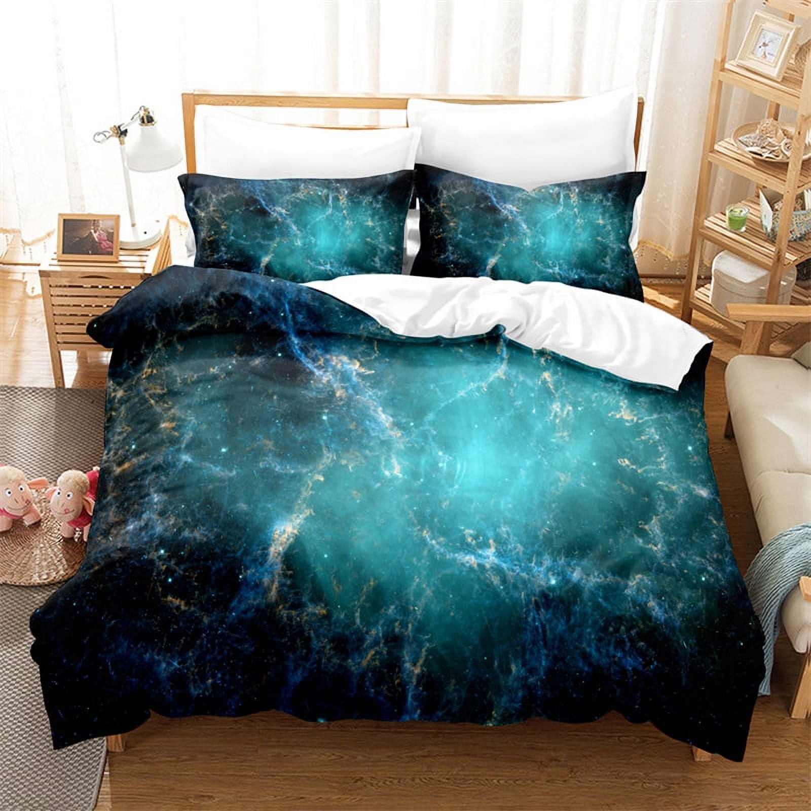 3D Starry Sky Duvet Cover Boundless Abstract Galaxy Bedding Set ...