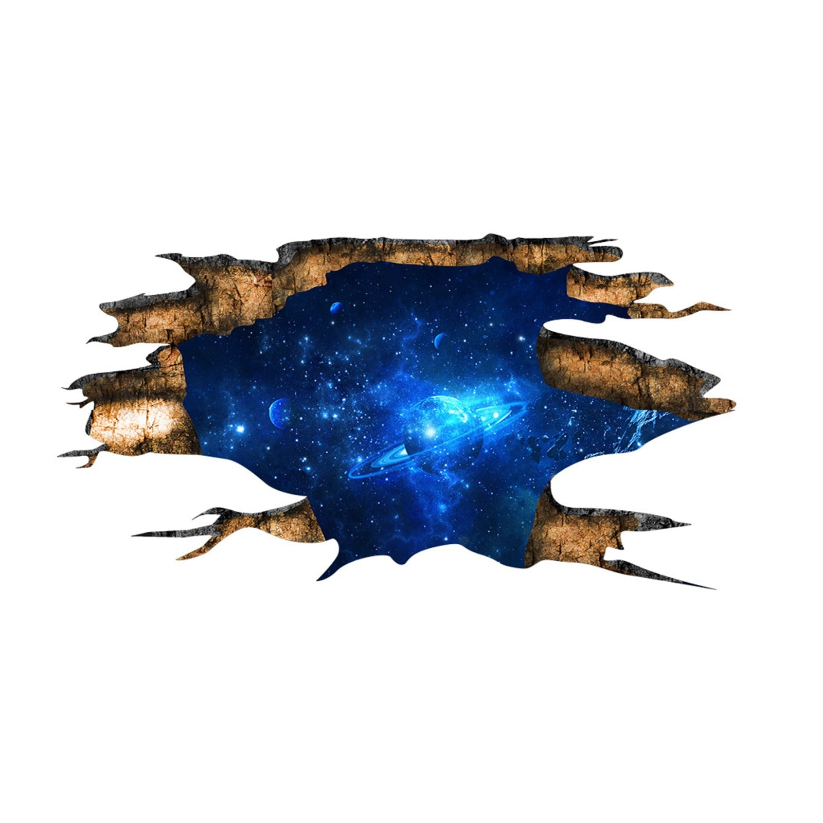 3D Starry Sky Floor Sticker Broken Window Starry Sky Living Room