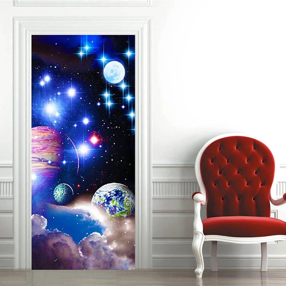3D Starry Sky Self-adhesive Styles of Door Stickers Home ration ...