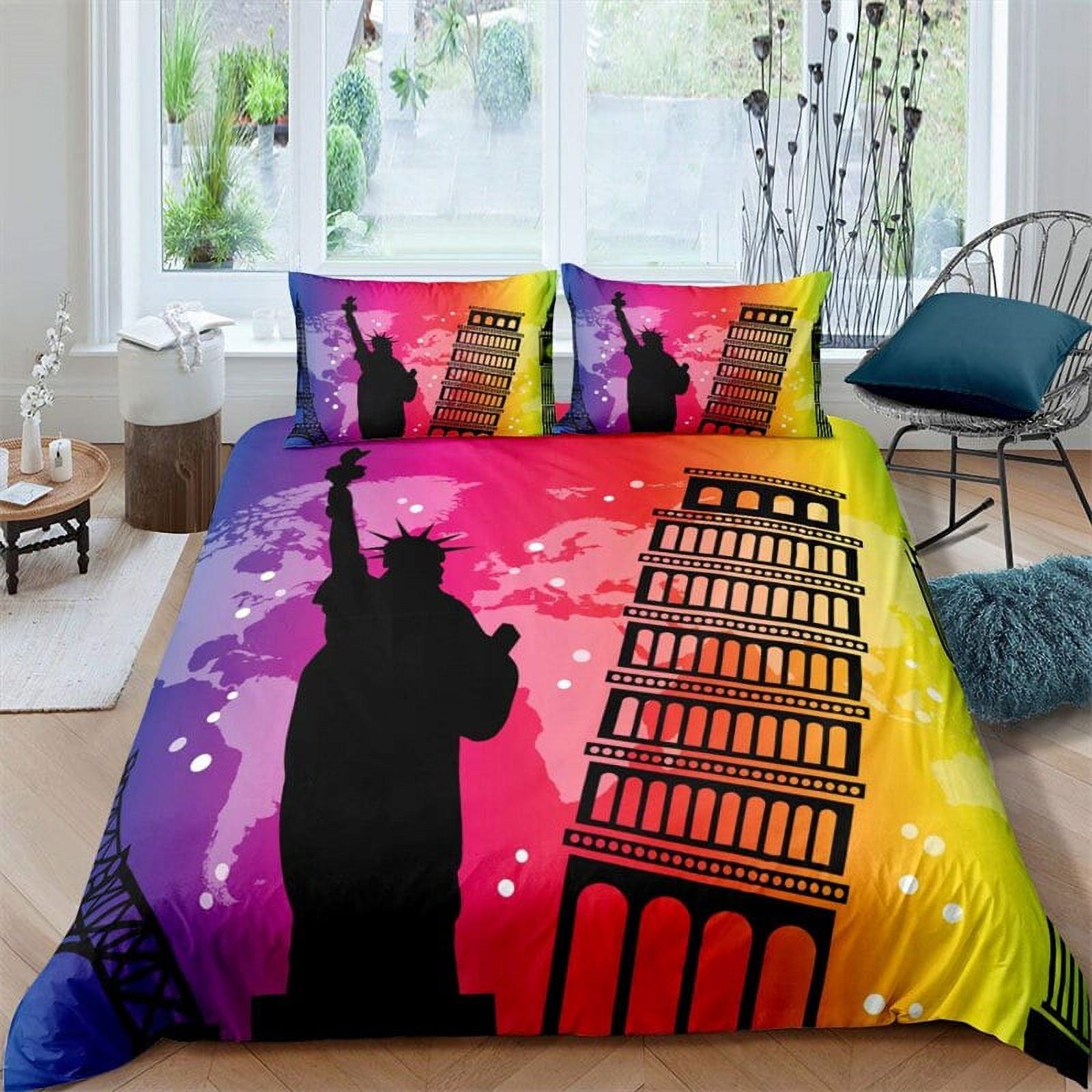 3D Statue of Liberty National Day Print Bedding Set Duvet Cover Set