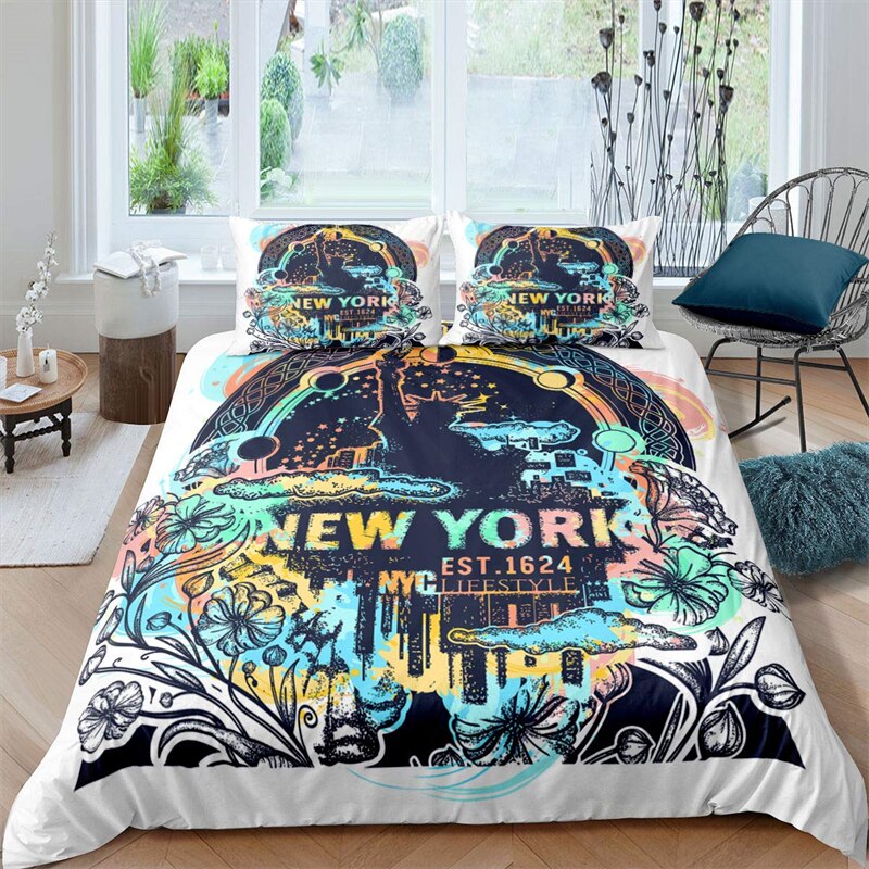 3D Statue of Liberty National Day Print Bedding Set Duvet Cover Set