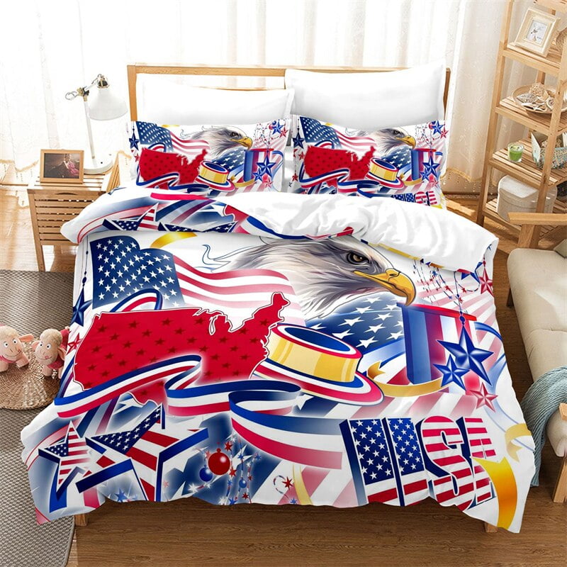 3D Statue of Liberty National Day Print Bedding Set Duvet Cover Set