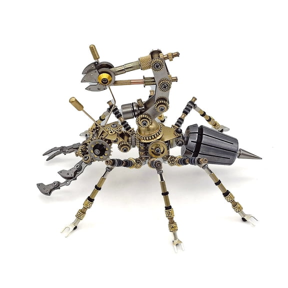 3D Steampunk Ergate Metal DIY Assembly Model, Mechanical Insect Sculpture Kit, 400+ PCS Desk Display