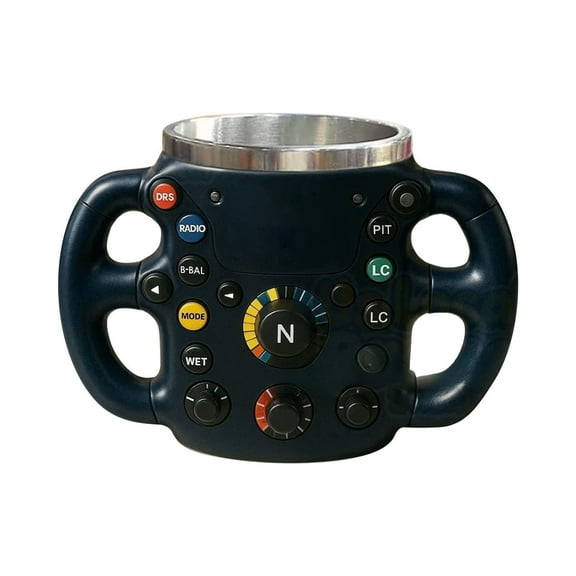 3D Steering Wheel Design Resin Stainless Steel Mug - Durable Drinkware For Daily Coffee, Tea, Beverages, Suitable For Home, Office, Car Enthusiasts, Stylish Functional Cup, 6.29*4.29in, C
