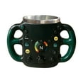 thumbnail image 1 of 3D Steering Wheel Design Resin Stainless Steel Mug - Durable Drinkware For Daily Coffee, Tea, Beverages, Suitable For Home, Office, Car Enthusiasts, Stylish Functional Cup, 6.29*4.29in, E, 1 of 6