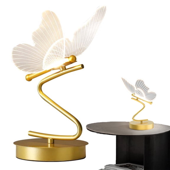 3D Stereo Butterfly Table Lamp, 3-Color Touch Control Dimmable, Streamlined Metal Lamp Stand Design, Minimalist Style Reading Lamp, Home Decoration Ambient Lamp