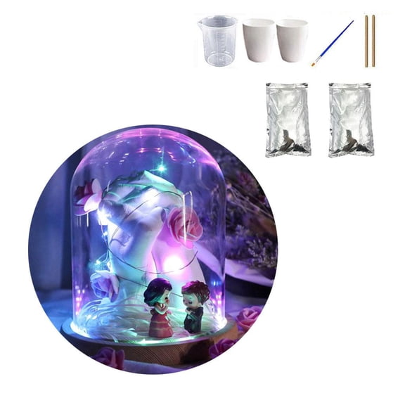 3D Stereo DIY Couple Hand Model Makrolon Powder Couple Hand Model LED Light Decoration Ornaments for Creative Gift