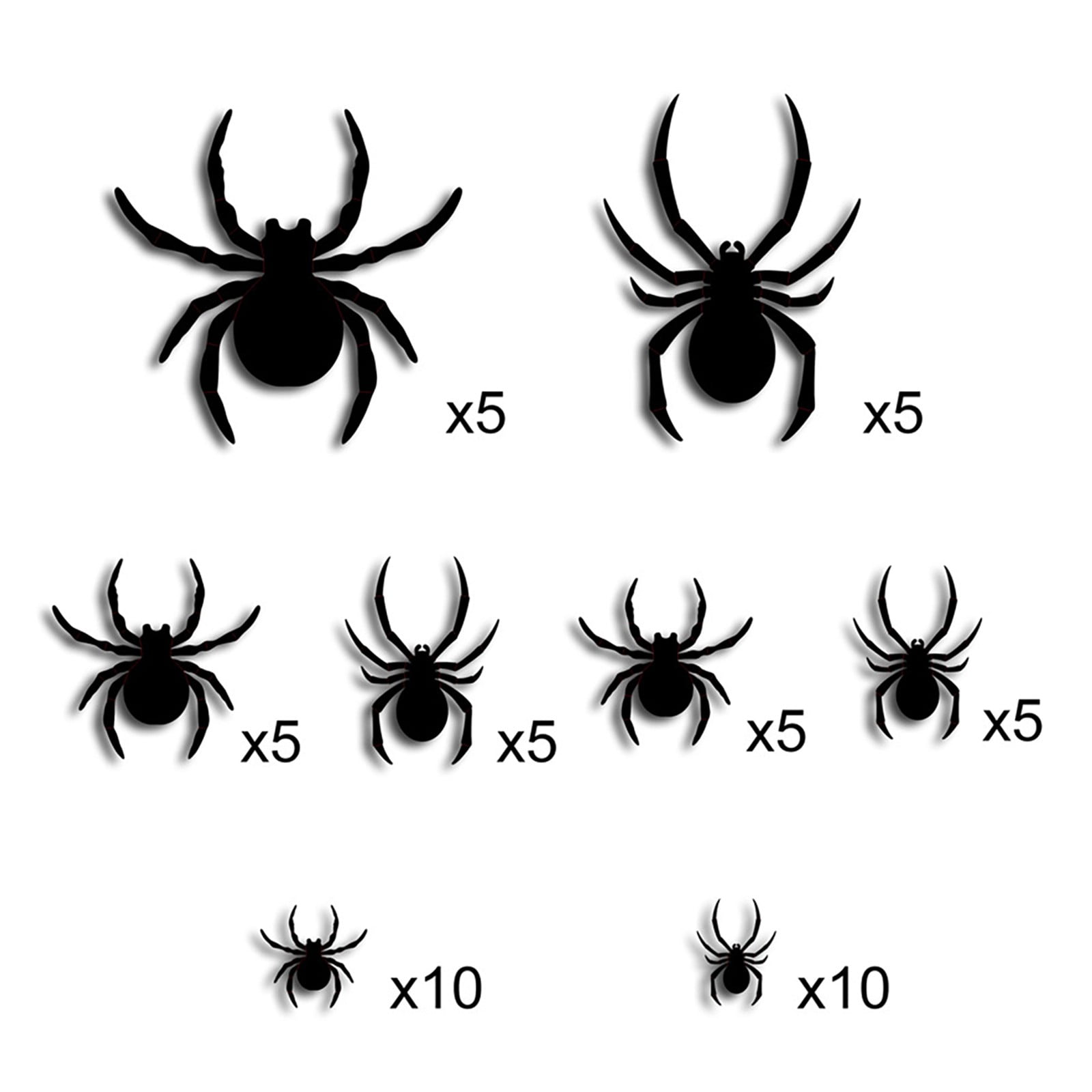 3D Stereo Halloween PET Plastic Large Size Spiderss Wall Sticker