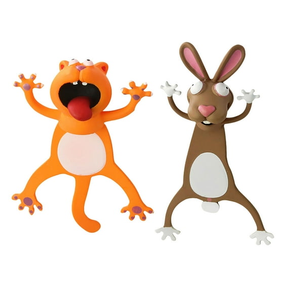 3D Stereo Kawaii Cartoon Lovely Animal Bookmark Wacky Bookmark Student Gift 2PCS
