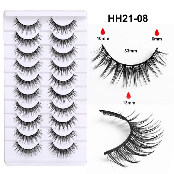 3D Stereoscopic Hard Band False Eyelashes, Natural Half-eye Style, Thick & Voluminous
