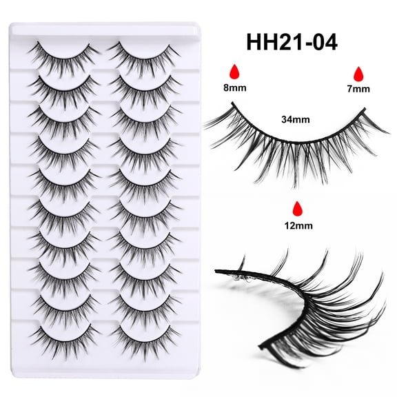 3D Stereoscopic Hard Band False Eyelashes, Natural Half-eye Style, Thick & Voluminous