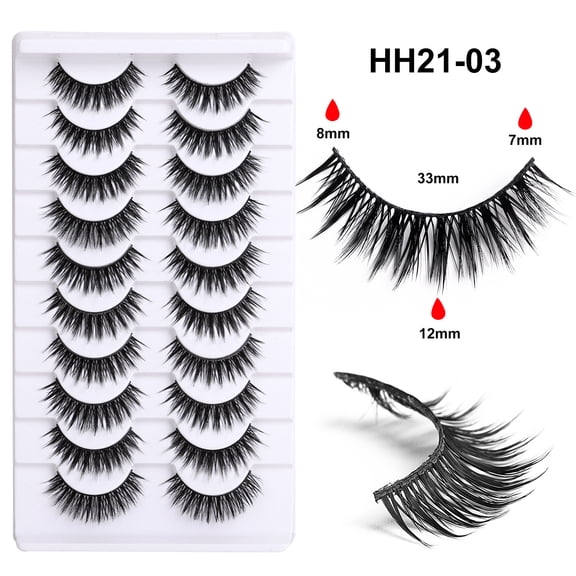 3D Stereoscopic Hard Band False Eyelashes, Natural Half-eye Style, Thick & Voluminous