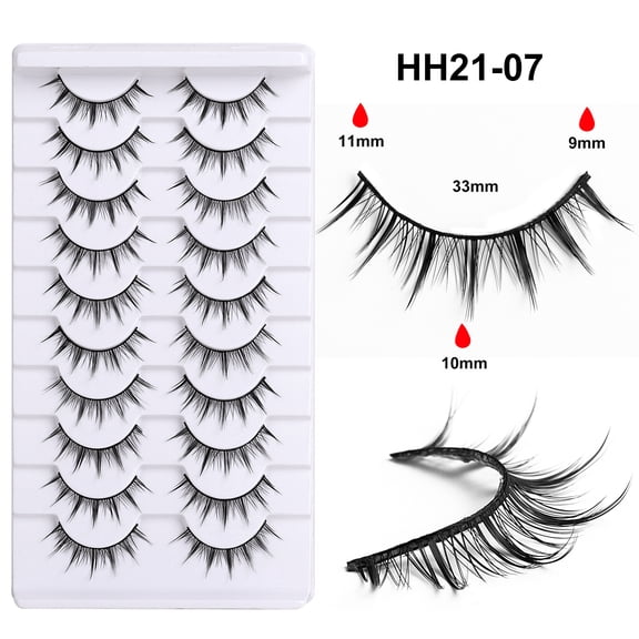 3D Stereoscopic Hard Band False Eyelashes, Natural Half-eye Style, Thick & Voluminous