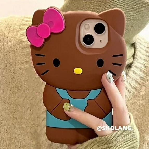 3D Stereoscopic Kawaii Sanrio Hello Kittys Case for Iphone 14 13 12 11 Pro Max Mini X Xr Xs Max Silicone Soft Back Cover Gift