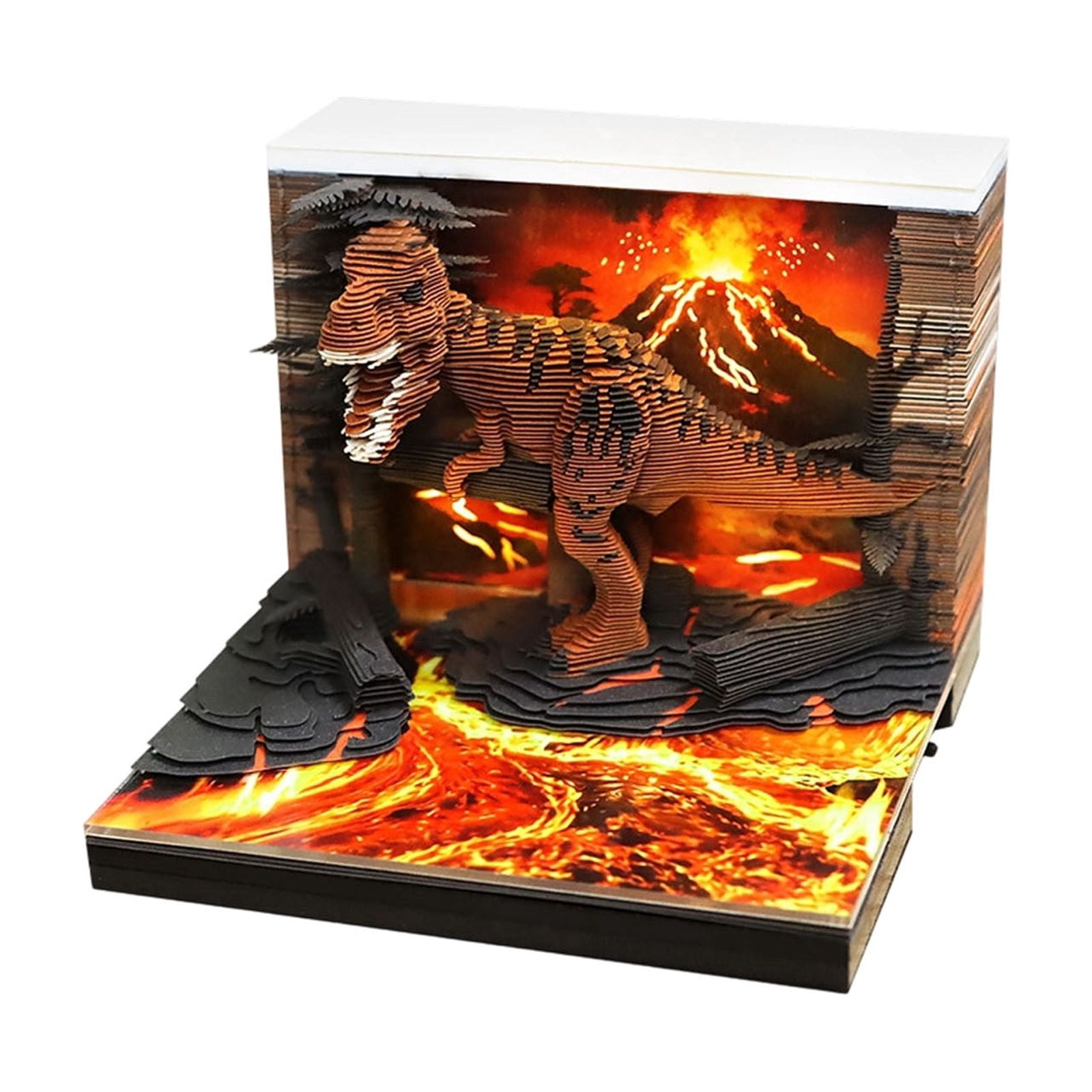 Note Pad Plus Red 3D Stereoscopic Paper Carving Calendar, 3D Notepad Desktop Calendar ...
