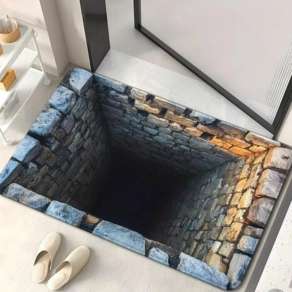 3D Stereoscopic Vision Rug, 2026 Muti-Design 3D Hole Rug, Rugs That Looks Like a Hole, Optical Illusion Rugs, Funny Carpet to Prank, Test & Play with Your Dog or Cat