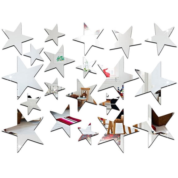 3D Sticker, 20 Wall Sticker Decal Home Room DIY Art Decor (Silver)