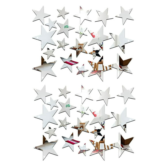 3D Sticker, 40 Wall Sticker Decal Home Room DIY Art Decor (Silver)