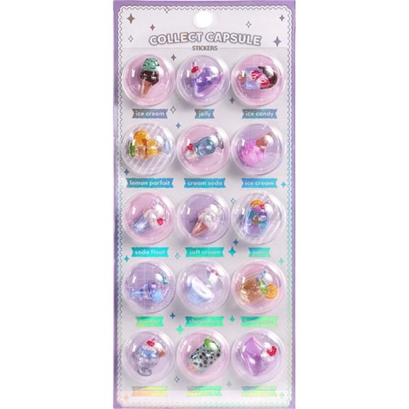 3D Stickers for DIY Crafts Cute Cartoon Thick Bubble Decals to Personalize Phone Cases, Planners, Accessories