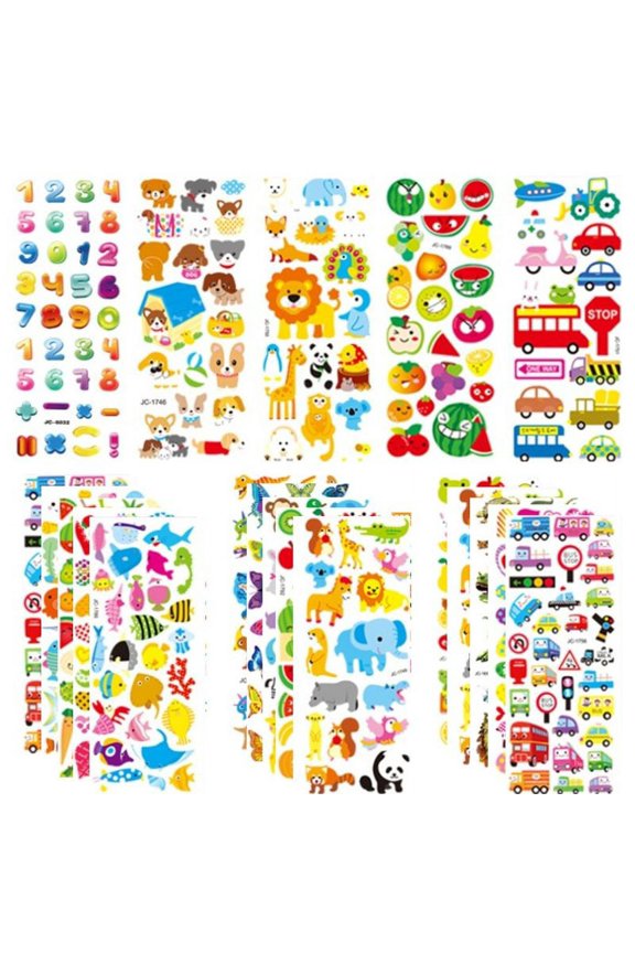 3D Stickers for Kids & Toddlers 500+ Puffy Stickers Variety Pack