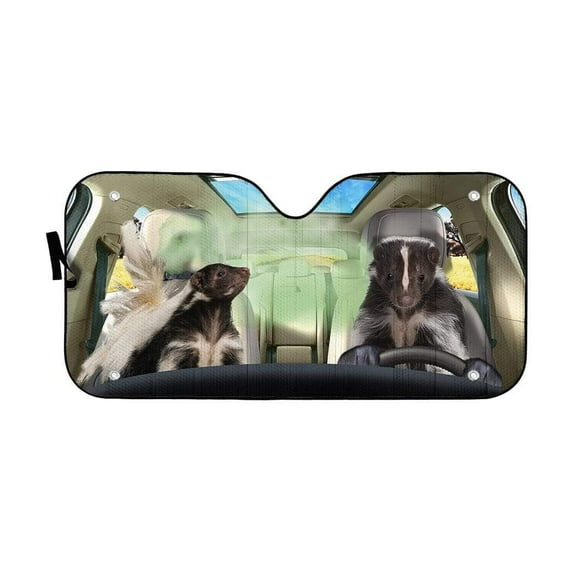3D Stinky Skunks Car Auto Sunshades Windshield Heat Protection Sun Shades Univeral Fit Cars Suv Truck