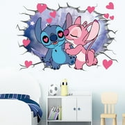3D Cartoon wall stickers Wall Sticker Cartoon Pink Kids Wall Decals Peel and Stickers for Walls Bedroom Living Room Home Décor(15.7X23.7) Inch
