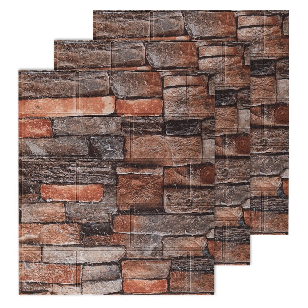 3D Stone Brick Wall Panels Peel and Stick Self Adhesive Waterproof