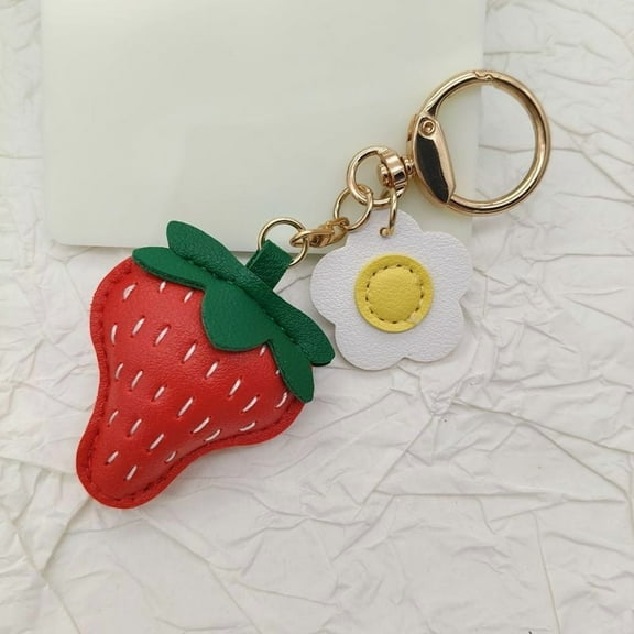 3D Strawberry Keychain Pendant for Backpack, Purses, and Travel Accessories