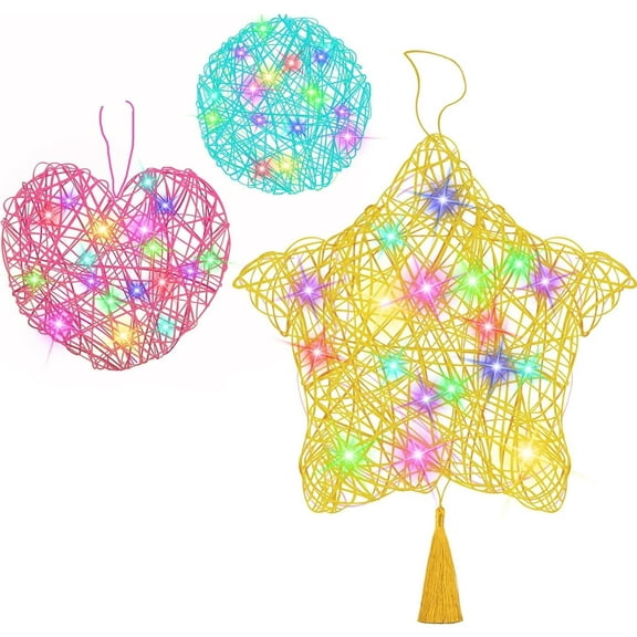 WOORNIGOJIN String Art Kit for Kids, 63-Piece Arts and Crafts Set,Light Up String Light Toy, Arts and Crafts Set, Birthday Gifts for Girls and Boys Ages 8-12