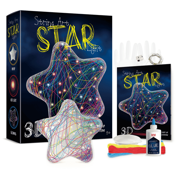 Piano Potato String Art Star Light Kit, Light-Up String Art Kit, 3D String Art Lantern, DIY Star Night Light, String Art Craft Kit for Kids, LED String Art Lantern Gift for Girls Ages 8-12