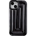 thumbnail image 1 of 3D Stripe Pattern Chrome Plating Electroplated Soft Compatible with iPhone Case (Light Black,iPhone 11), 1 of 13