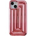 thumbnail image 1 of 3D Stripe Pattern Chrome Plating Electroplated Soft Compatible with iPhone Case (Light Pink,iPhone 14 Plus), 1 of 13
