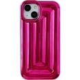 thumbnail image 1 of 3D Stripe Pattern Chrome Plating Electroplated Soft Compatible with iPhone Case (Light Red,iPhone 14 Plus), 1 of 13