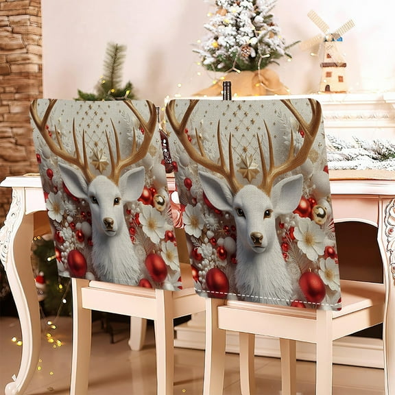 3D Style Christmas Chair Covers Designed for Home and Dining Room Decor, Realistic Chair Back Decorations to Your Holiday Gatherings and Christmas Parties B