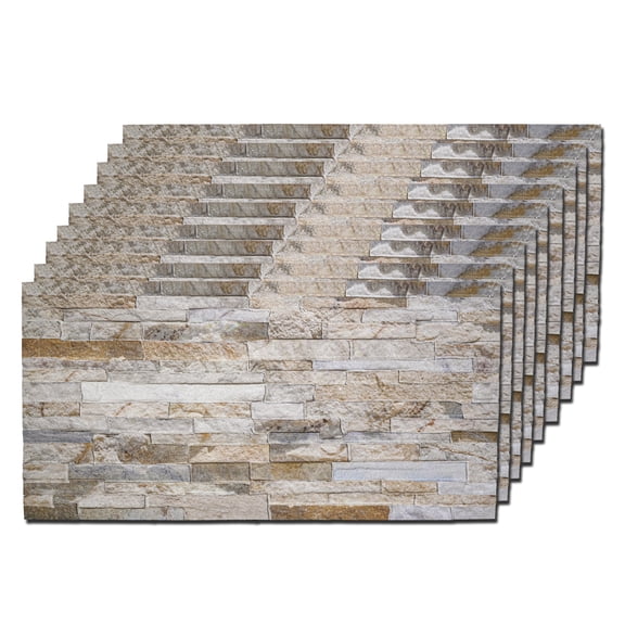 3D Styrofoam Wall Panels with Carved Stone Effect Wall Cladding, Set of 9, 48 SqFt, Sandora