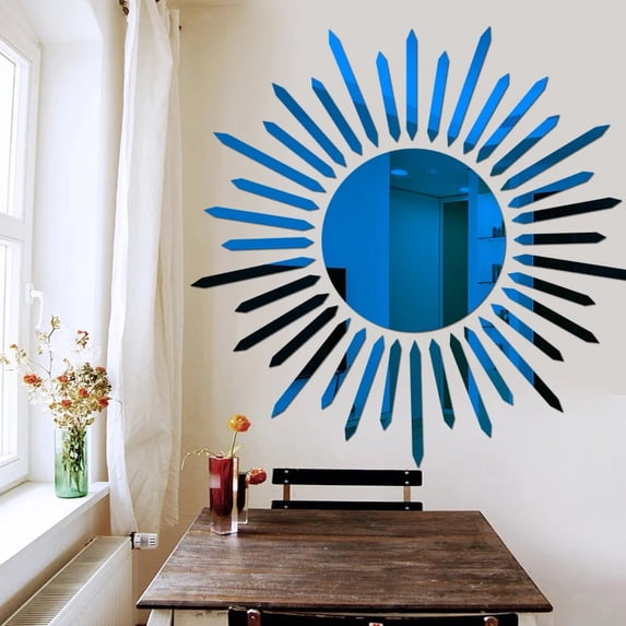 Ac Service Sticker 3D Sun Flower Mirror Wall Sticker DIY Sunshine TV Background Acrylic ...