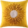 thumbnail image 1 of Vorkoi 3D Sunflower Handmade Throw Pillow Covers Decorative Floral Pillowcases Cushion Covers for Couch Living Room Home Decor Creamy 18x18 In, 1 of 13
