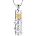 thumbnail image 1 of 3D Sunflower Urn Necklace for Ashes Cylinder Cremation Urn Pendant Necklace Cremation Jewelry Ash Memorial Pendant for Human Pet Ashes, 1 of 6