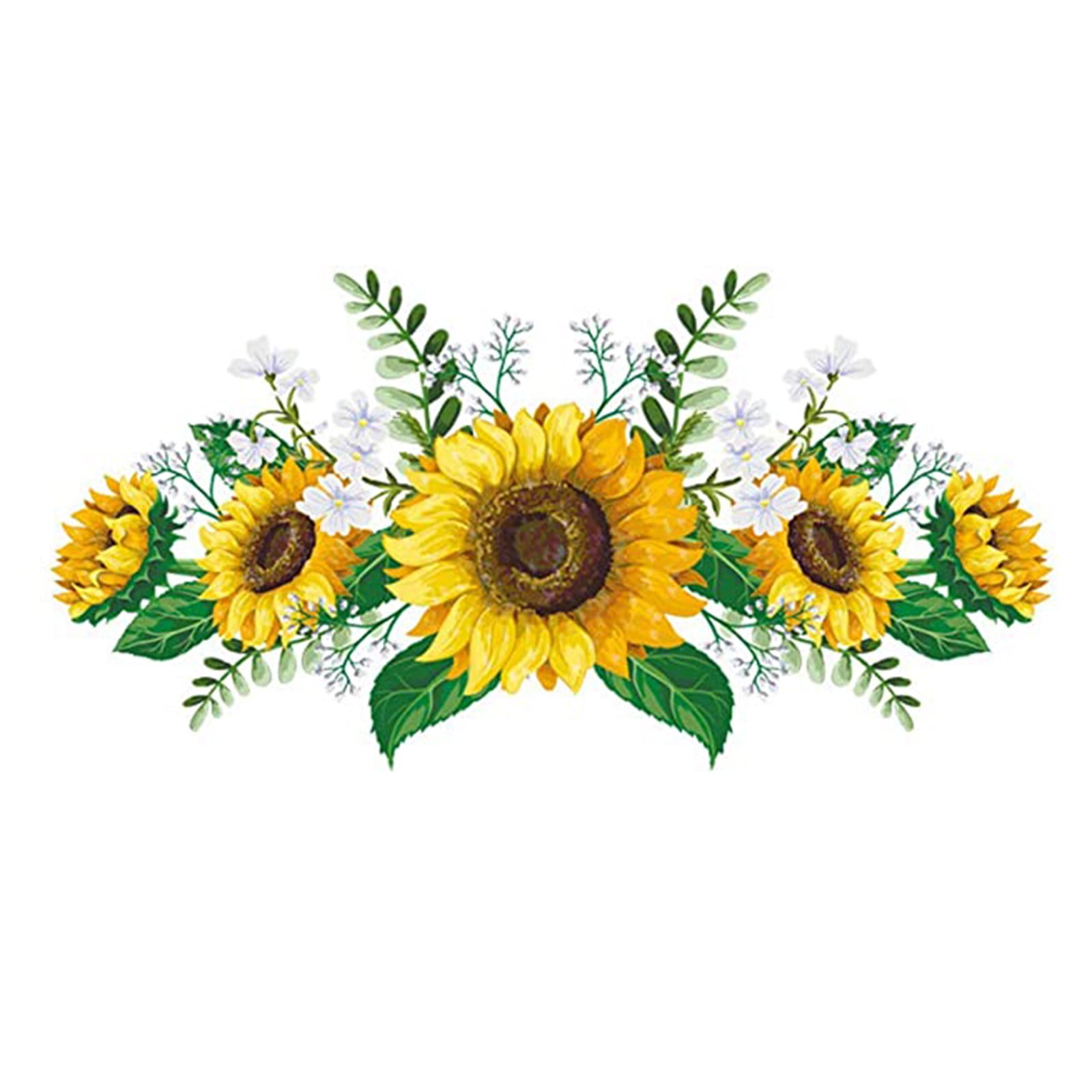 3D Sunflower Wall Stickers Flowers DIY Art Removable Peel Stick Wall