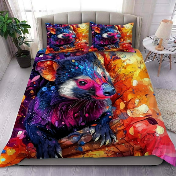 3D Tasmanian Devil Duvet Cover Set – 3 Pieces Animal Print Bedding, 1 Duvet Cover & 2 Pillowcases, Cozy Comforter for Kids Room