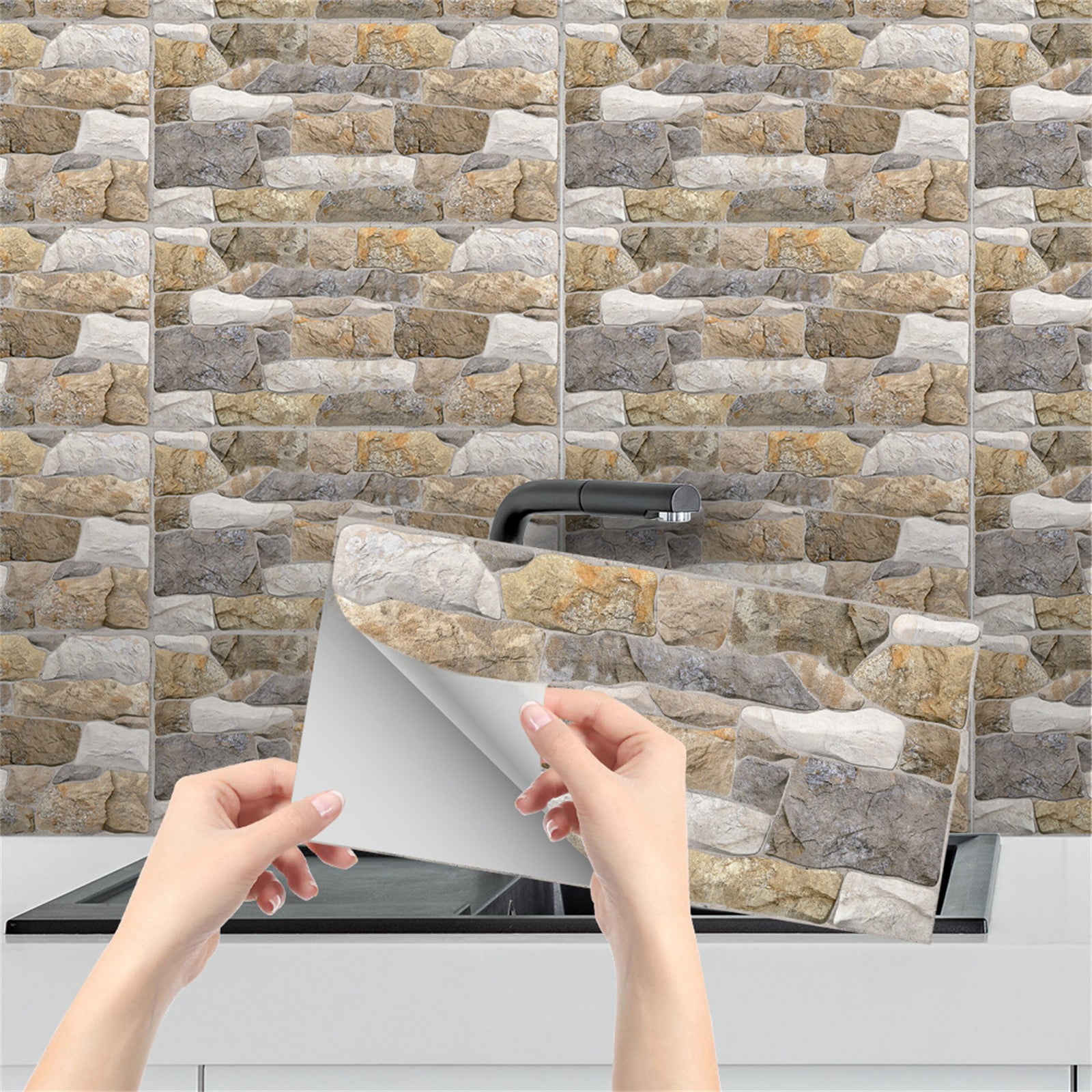 3D Textured Brick Wall Tile Stickers Style Realistic Brick Wall 3d