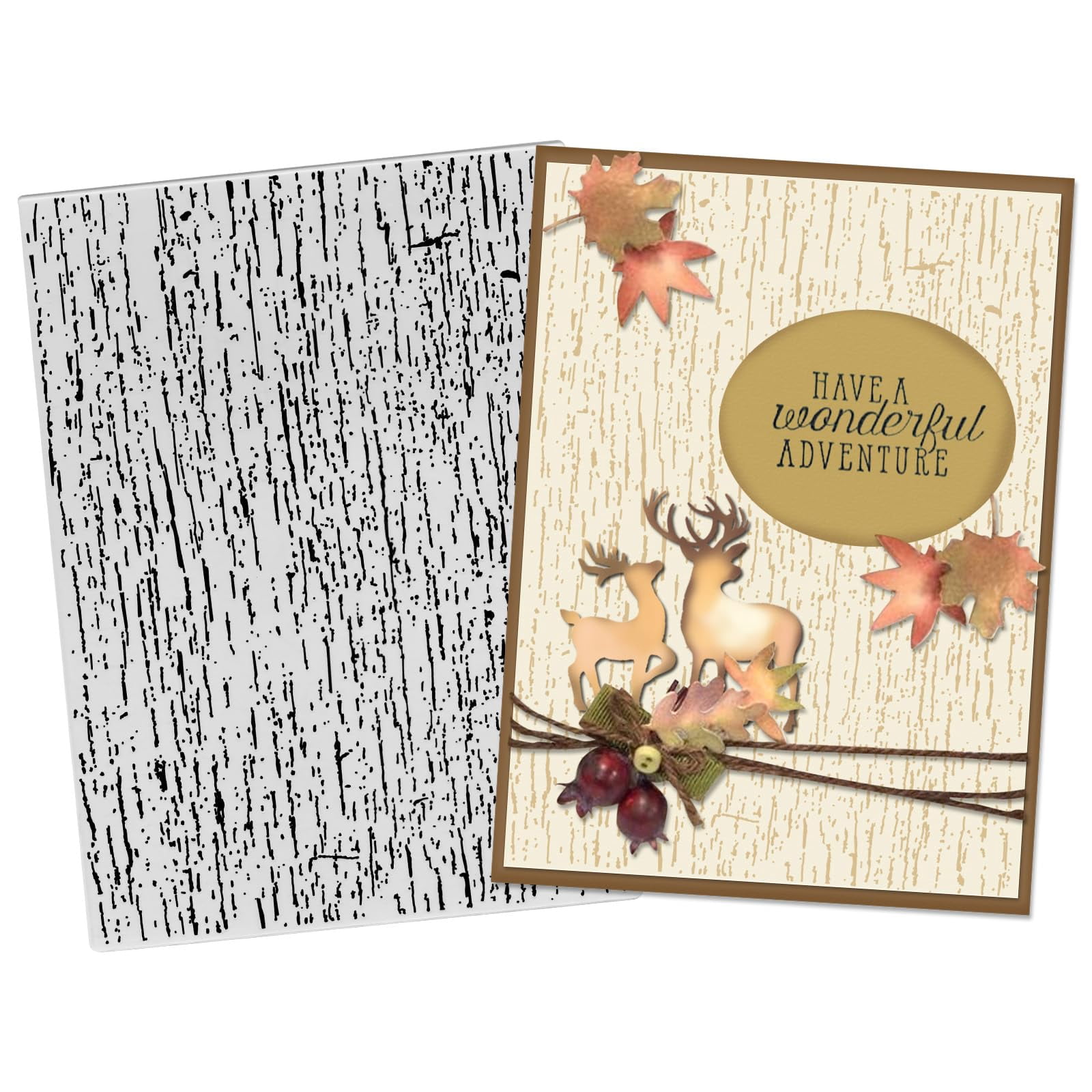 3D Textured Embossing Folders ESF27 for Card Making, Wooden Lace ...
