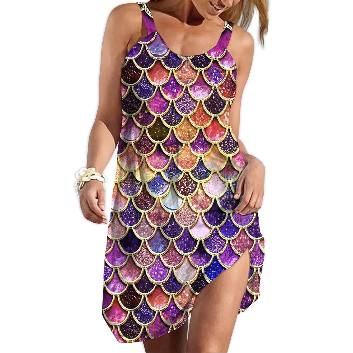 knee length dresses for ladies Jemma Long Beach Dress Ocean Waves – Ramona LaRue main image 1